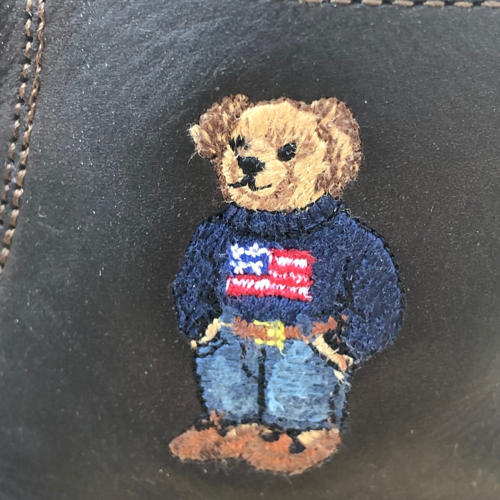 Polo Ralph Lauren Ranger Hi II Polo Bear Boots Boys 1 US Brown Leather Buckle - Picture 3 of 16